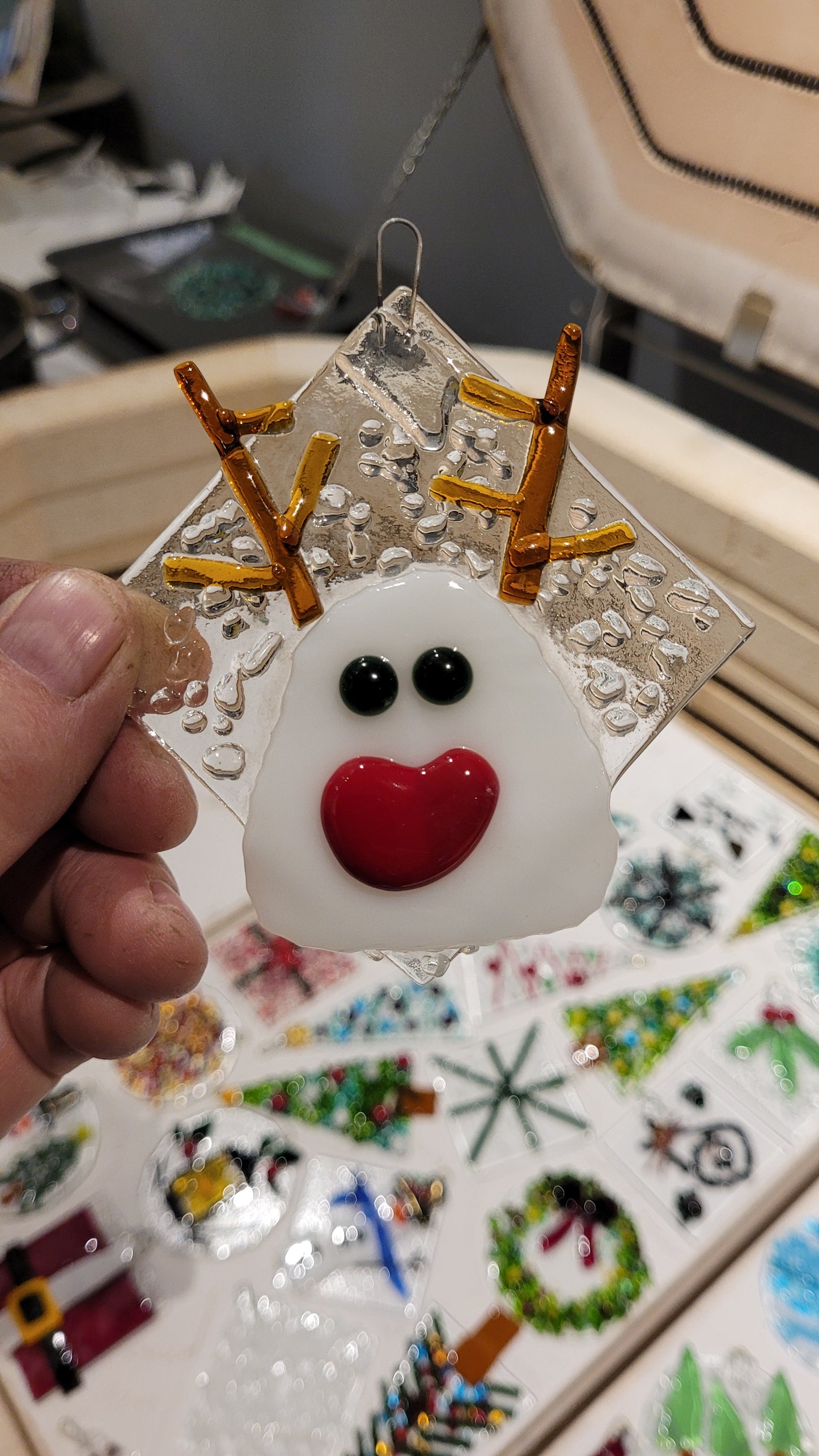 Christmas in July Fused Glass  Christmas Ornaments  - 2 Hr workshop