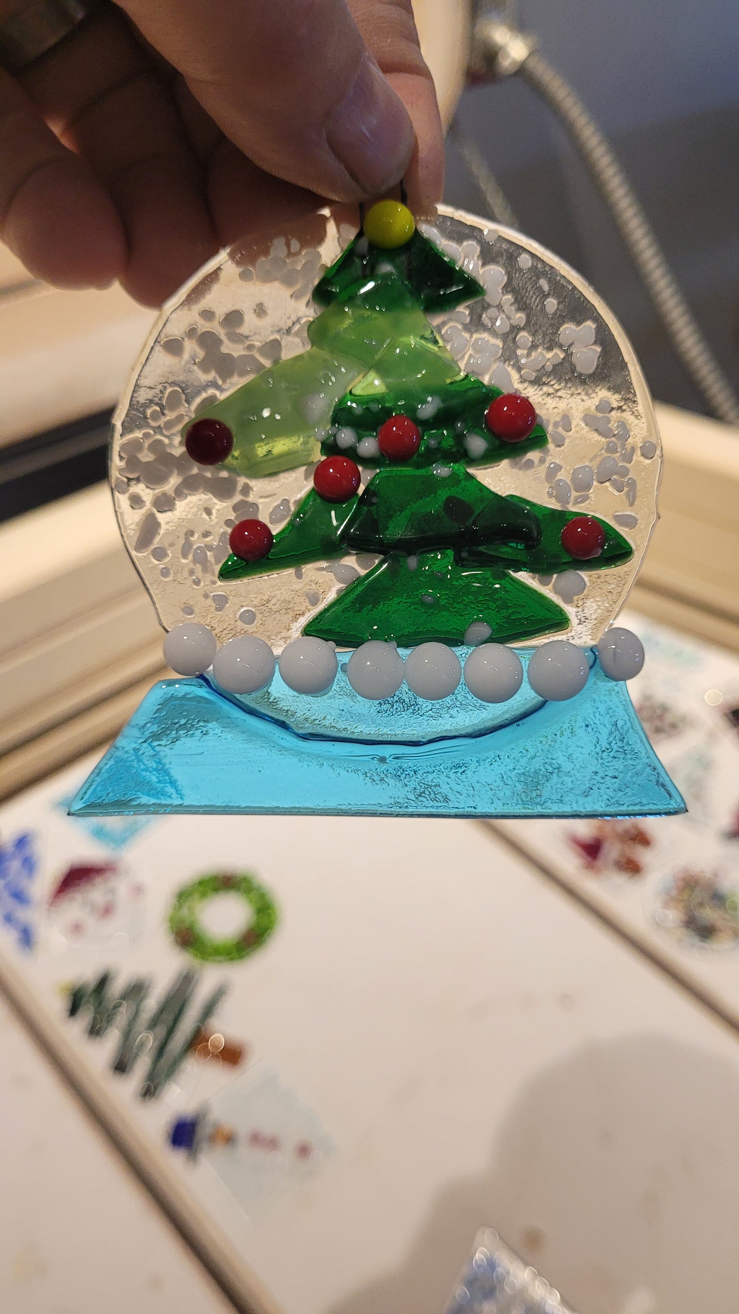 Christmas in July Fused Glass  Christmas Ornaments  - 2 Hr workshop