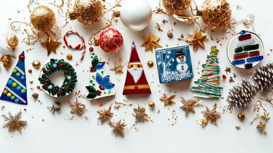 Christmas in July Fused Glass  Christmas Ornaments  - 2 Hr workshop